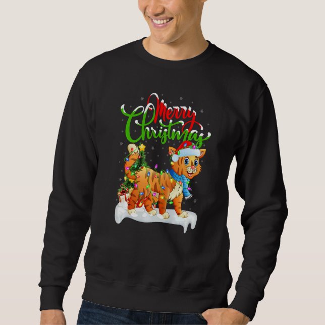 Moletom Decorações de Natal de Lince Bobcat Natal (Frente)
