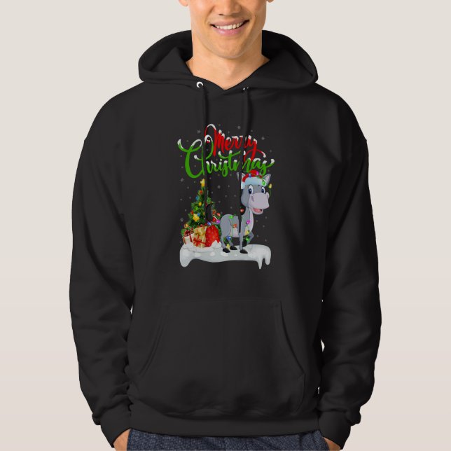 Moletom Decorações de Natal de Mula Santa Mula Natal (Frente)