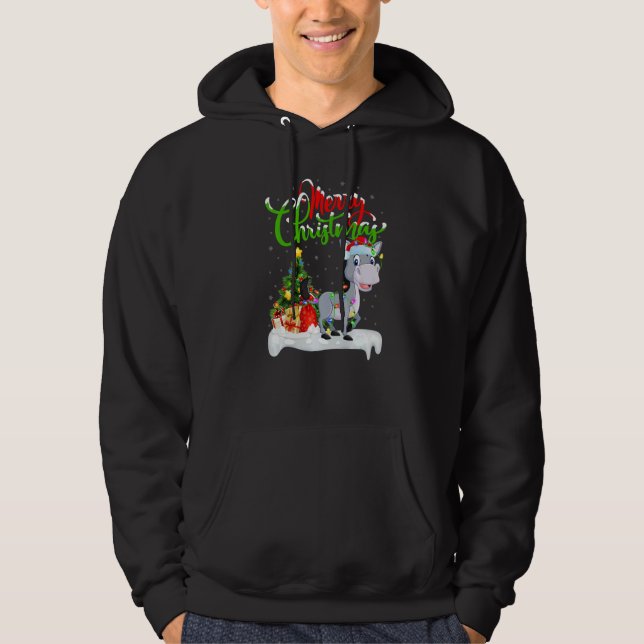 Moletom Decorações de Natal Mula Santa Mula Natal (Frente)