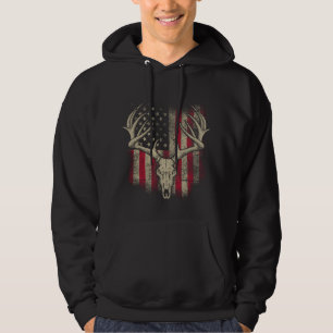 Moletom Deer Skull Hunter American Flag Deer Hunting EUA