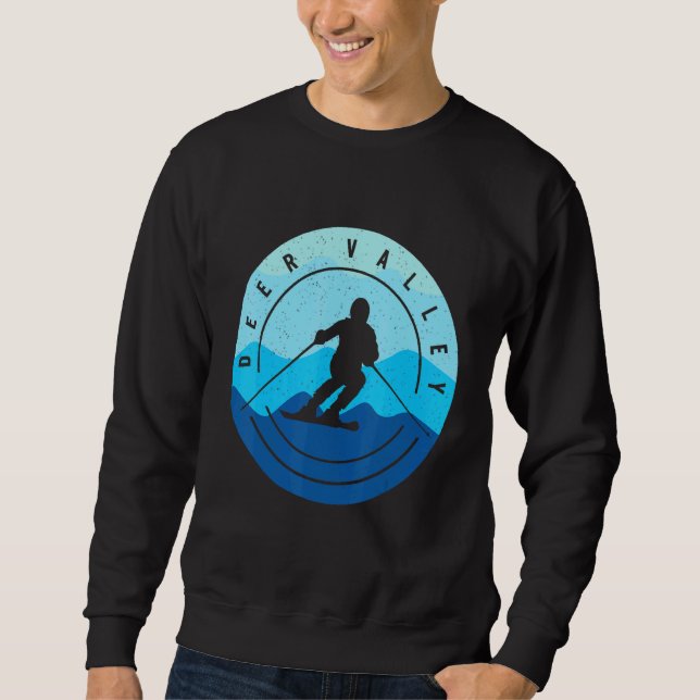 Moletom Deer Valley Ski Skiboard Skier Winter Snow (Frente)