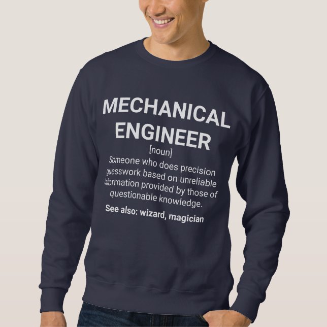 Moletom Definição de Engenheiro mecânico (Frente)
