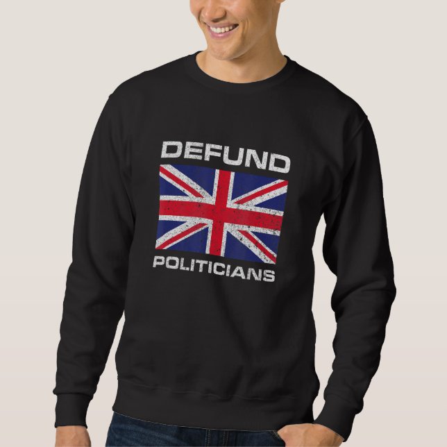 Moletom Defund Politicians British Flag 1 (Frente)