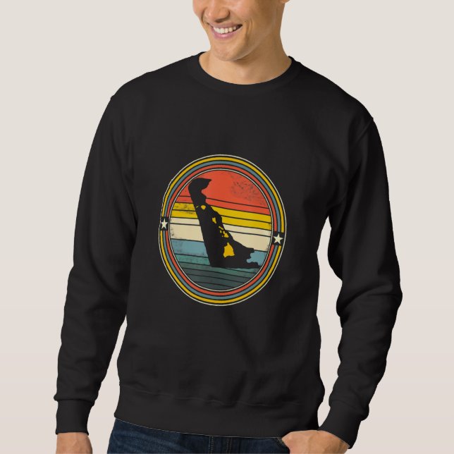 Moletom Delaware Hawaii Roots Origine State Map Retro (Frente)
