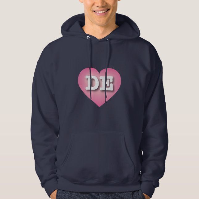 Moletom Delaware Pink Fade Heart - Eu amo DE (Frente)