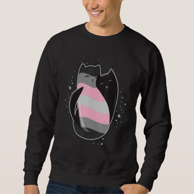 Moletom Demigirl Cat Flag Nonbinary Transgender LGBT Black (Frente)