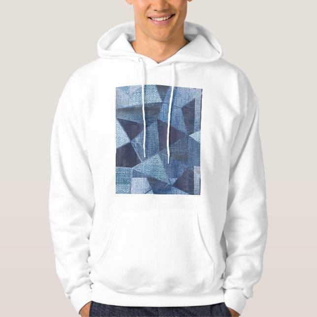 Moletom Denim Urban: Patchwork Disparada. (Frente)