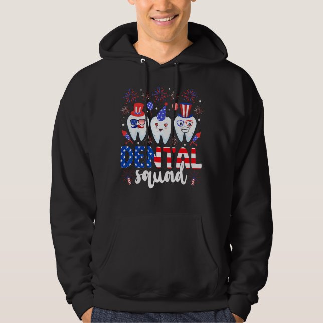 Moletom Dental Squad Tooth 4th Of July Dental Assistant De (Frente)
