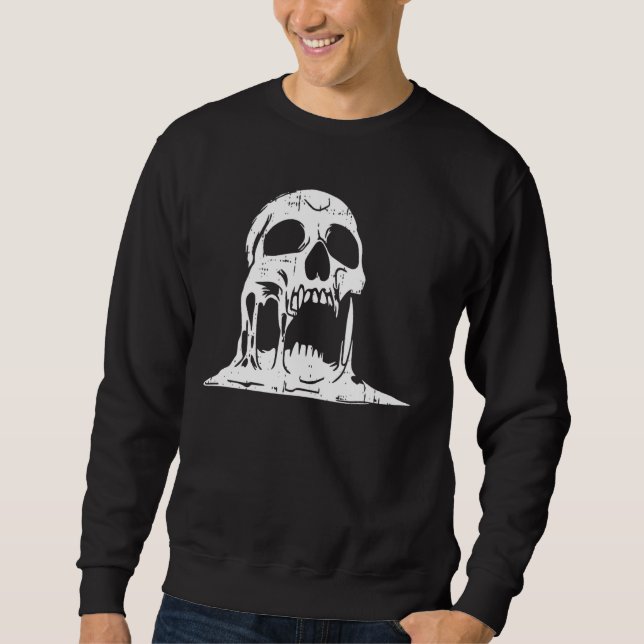 Moletom Derreter o Gótico do Skeleton Skeleton Skull Hallo (Frente)