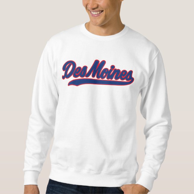 Moletom Des Moines Iowa Script Design | Cidade Retroativa (Frente)