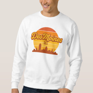 Moletom Des Moines Iowa Skyline Sunset Orgulho de Cidade