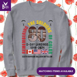 Moletom DESEMBARQUES DO DIA D Sólidos de Cores do 80 do An