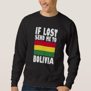Moletom Desenho da Bandeira da Bolívia Se perdido me envie