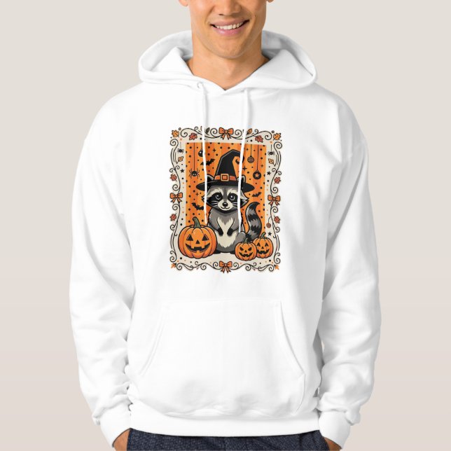 Moletom Desenho de Abóbora de Halloween de Guaxinim Assust (Frente)