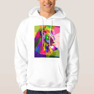 Moletom Desenho de Arte Pop Prismática Colorida de Leão-62
