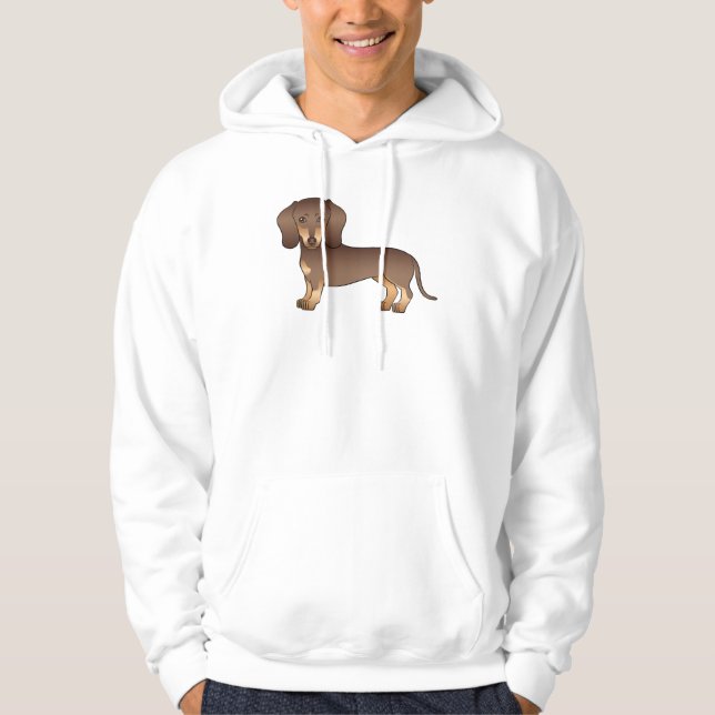 Moletom Desenho de Cachorro Dachshund Marrom e Bege de Pel (Frente)