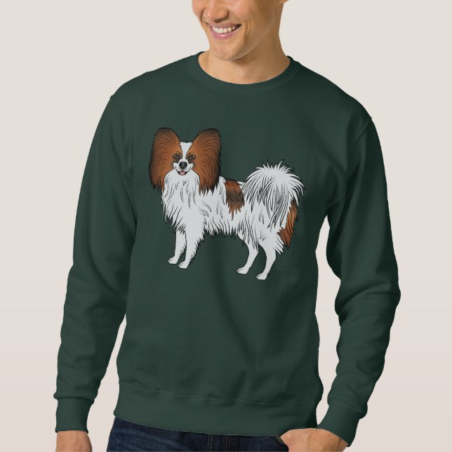 Moletom Desenho de cachorro Papillon de pelagem vermelho-s (Frente)