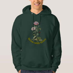Moletom Desenho de Flor Silvestre Embroiderada Vintage