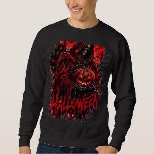 Moletom Desenho de Halloween da Morte Abóbora Horror Gótic