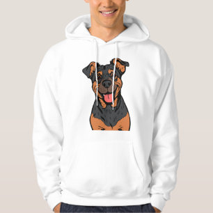 Moletom Desenho de Rottweiler Feliz - Cachorro Fofo e Amig