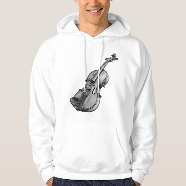 Moletom Desenho de Violino Esboço Preto e Branco (Frente)