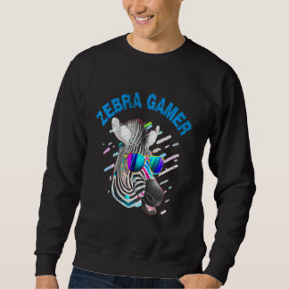 Moletom Desenho Gráfico de Zebra Gamer para Crianças Gamer