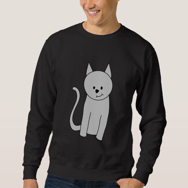 Moletom Desenhos animados cinzentos do gato (Frente)
