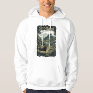 Moletom Design da Escócia: Highland Cow, Castle e Scenery