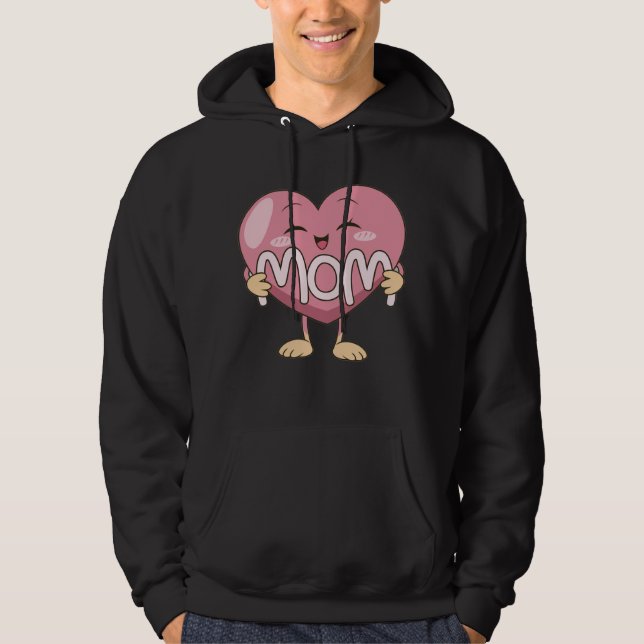 Moletom Design de Abraço de Coração de Mãe Kawaii (Frente)