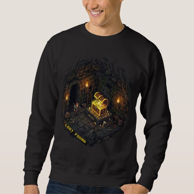 Moletom Design de Arte Pixel de Masmorra de Fantasia com T (Frente)