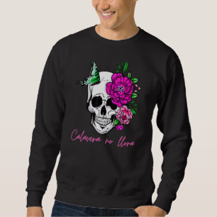 Moletom Design De Caveira E Flores