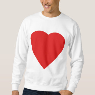 Moletom Design de Coração de Amor Vermelho e Branco.
