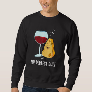 Moletom Design De Dueto De Mídia Social Para Um Vinho Verm
