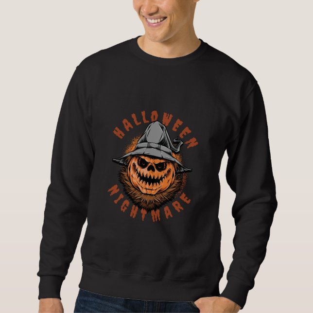 Moletom Design de Espantalho de Abóbora de Halloween (Frente)