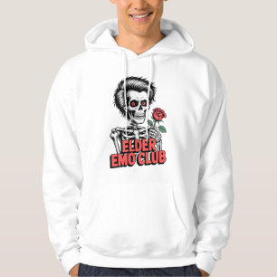 Moletom Design de Esqueleto do Elder Emo Club segurando Ro