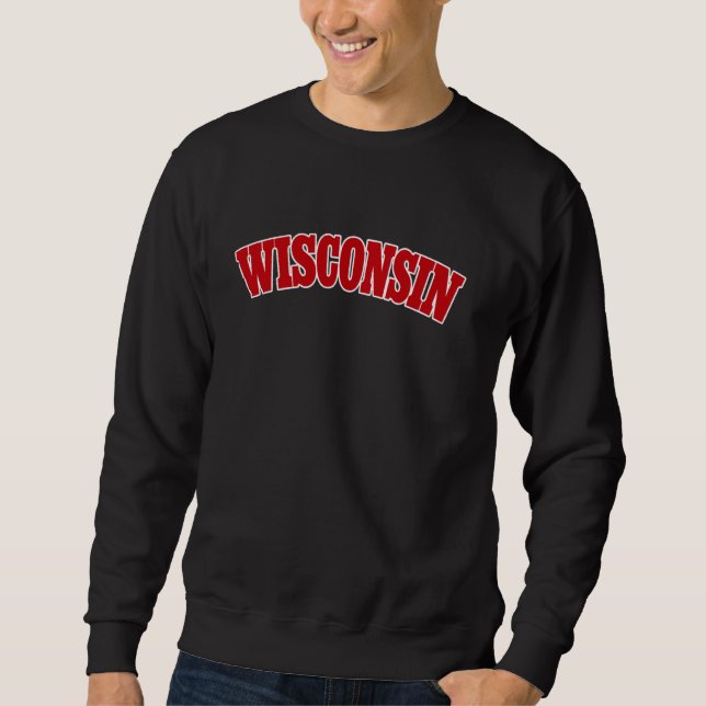 Moletom Design de Estado Clássico do Wisconsin Retro (Frente)