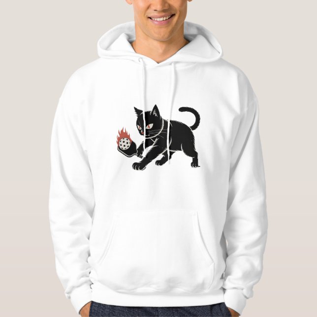 Moletom Design de Gato de Gato do Clube Pickleball Kuching (Frente)