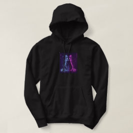 Moletom **Design de Gato Neon – Arte Felina Futurista Lumi