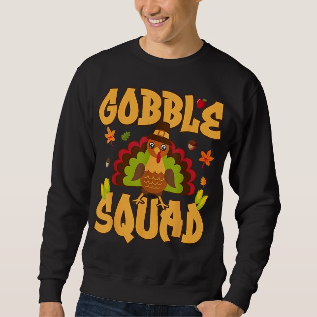Moletom Design de Gobble Squad Turkey - Esquadrão Gobble (Frente)
