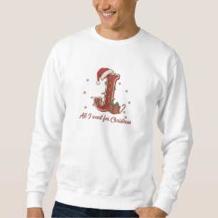 Moletom Design de Monograma de Natal com a Letra J