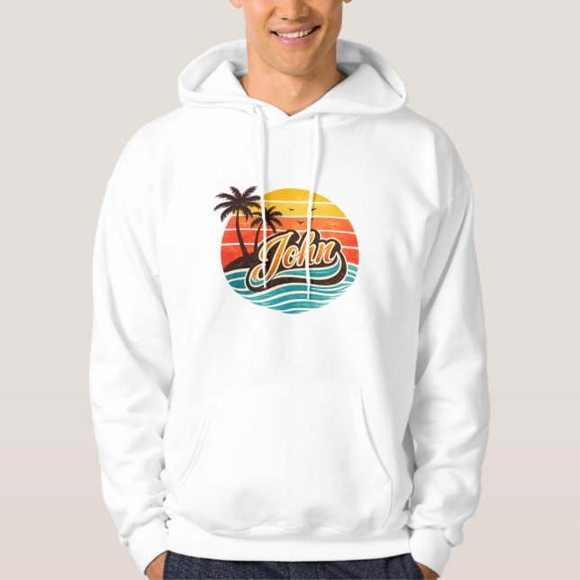 Moletom Design de Nome John Retro Sunset (Frente)
