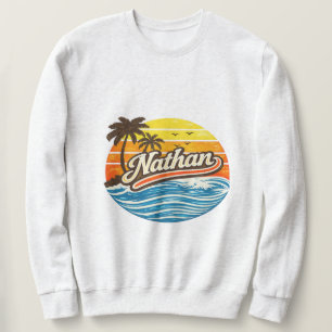 Moletom Design de Nome Nathan Retro Sunset