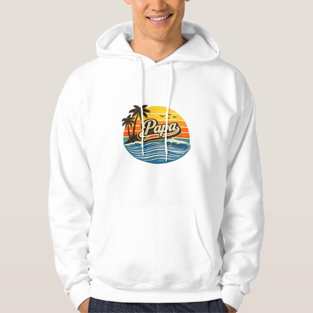 Moletom Design de Nome Pôr do Sol Papa Retro (Frente)