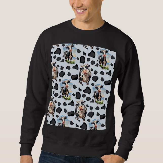 Moletom Design de padrão animal de vaca (Frente)