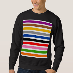 Moletom Design de Padrão de Linhas de Listras Multicolores