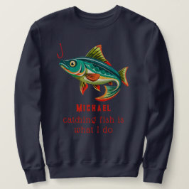 Moletom Design de pesca colorida com nome