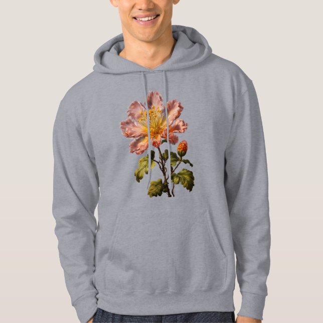 Moletom Design de pintura de pincel de pincel de flores bi (Frente)