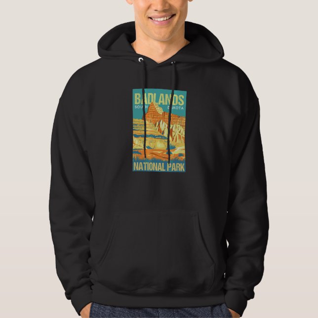 Moletom Design de Poster do Parque Nacional Badlands Dakot (Frente)