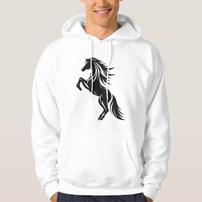 Moletom Design de Silhueta Elegante de Cavalo de Criação (Frente)