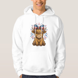 Moletom Design de Vetor de Vaca das Terras Altas Patriótic